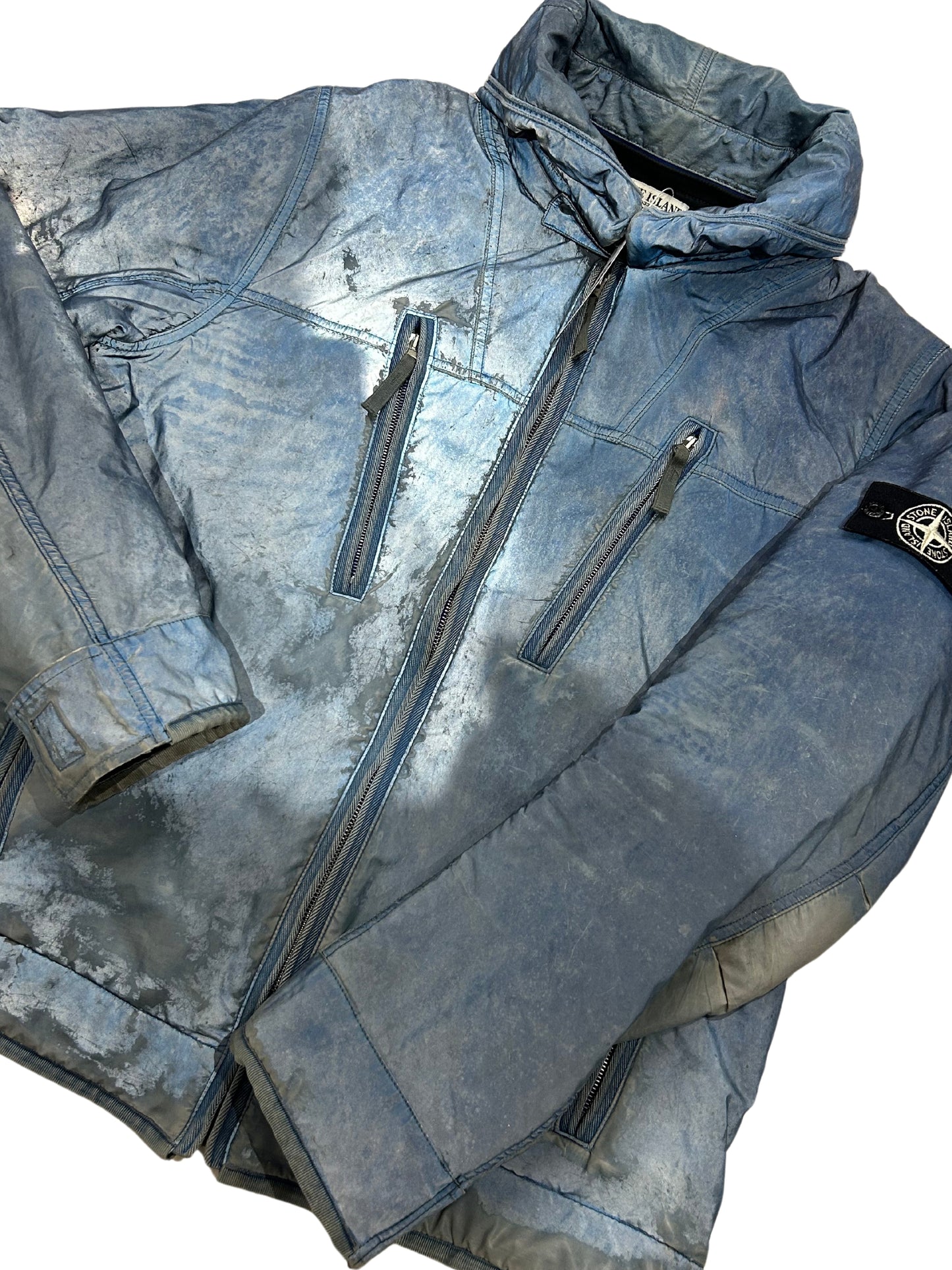 Stone Island 2010 Blue Liquid Reflective Jacket - XL