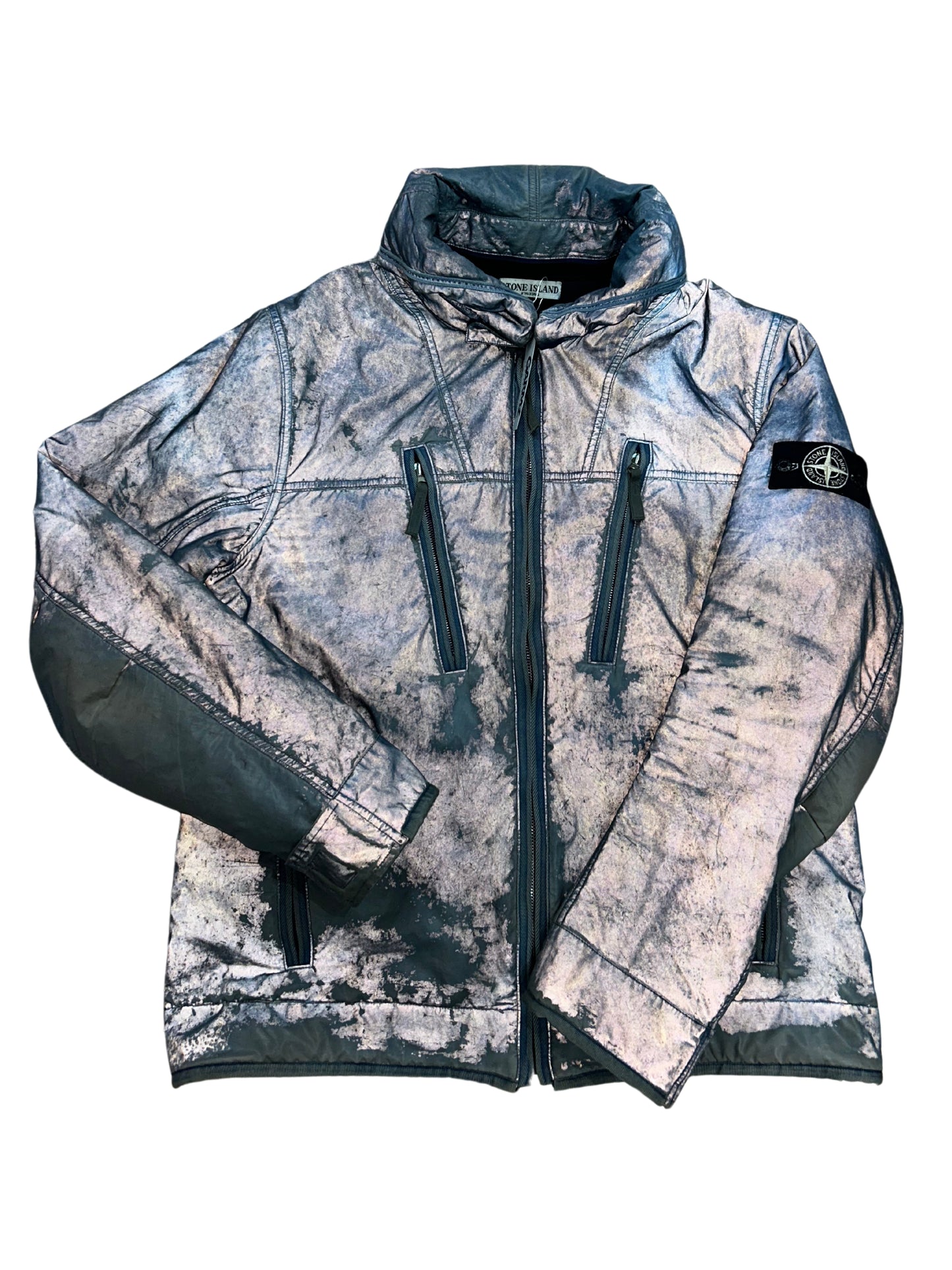 Stone Island 2010 Blue Liquid Reflective Jacket - XL