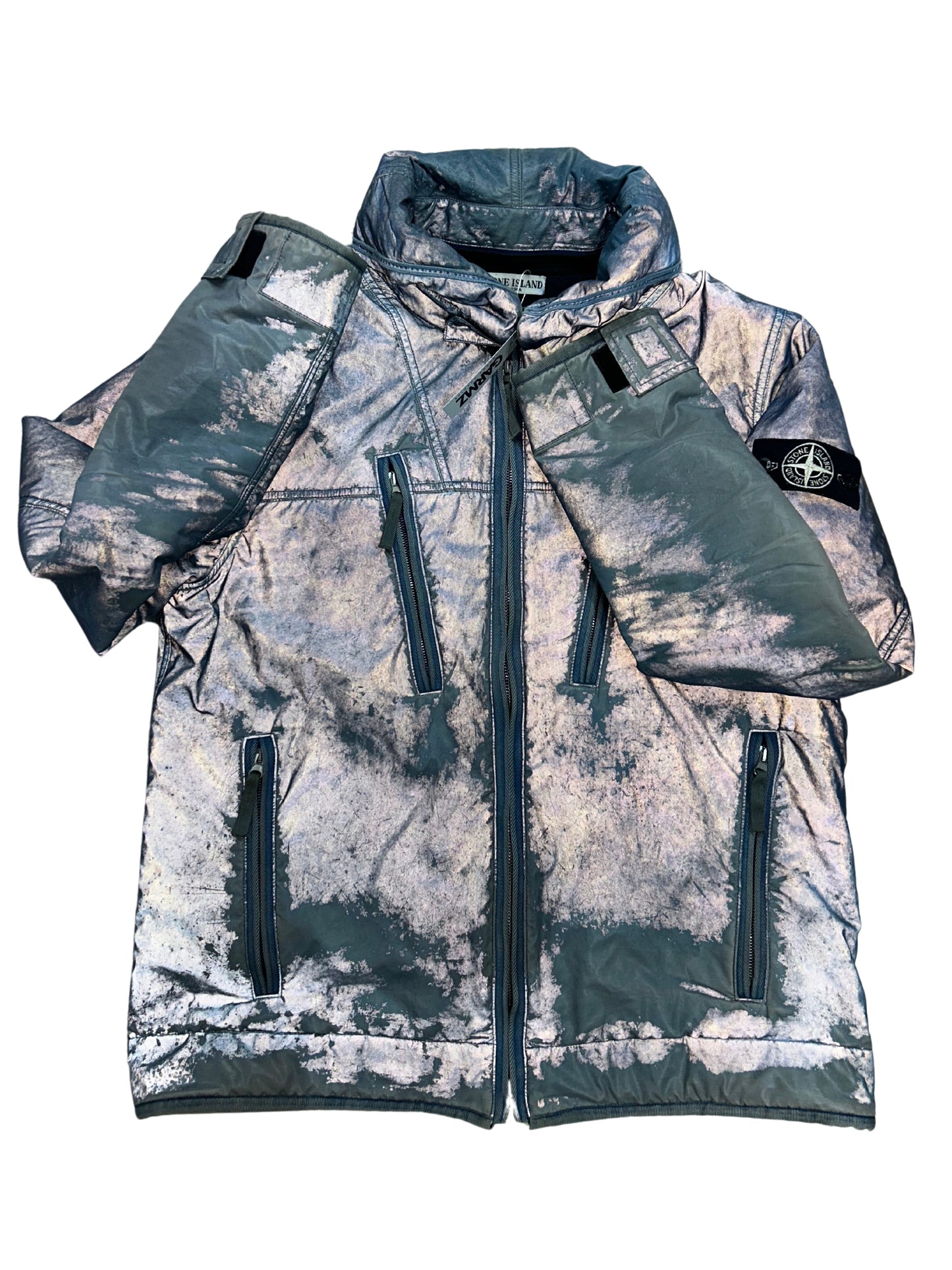 Stone Island 2010 Blue Liquid Reflective Jacket - XL