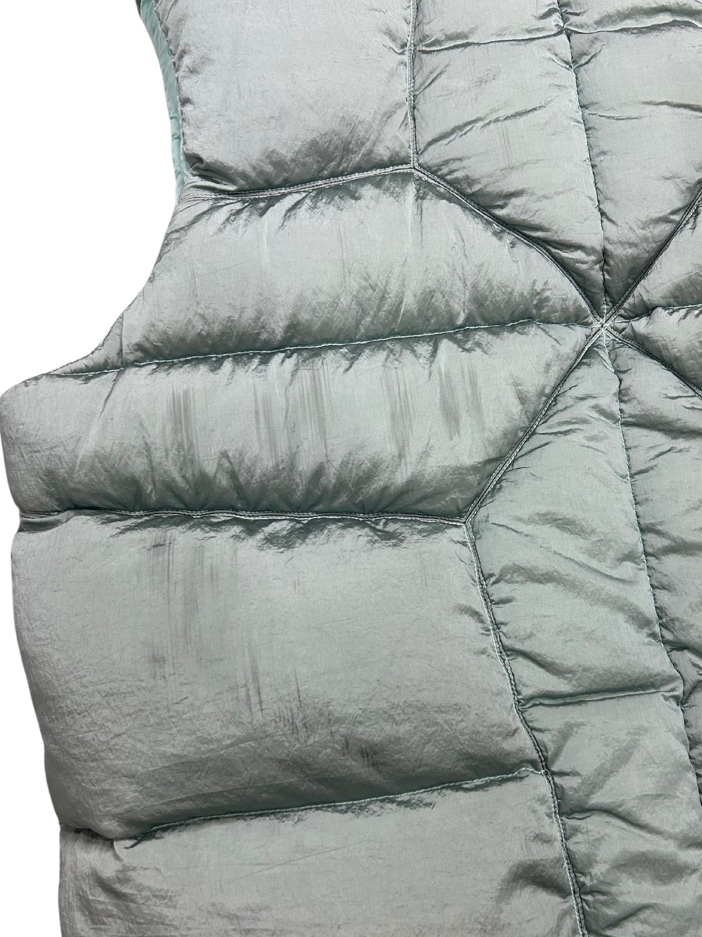 Stone Island 2022 Mint Green Down Filled Nylon Metal Gilet Vest - XL