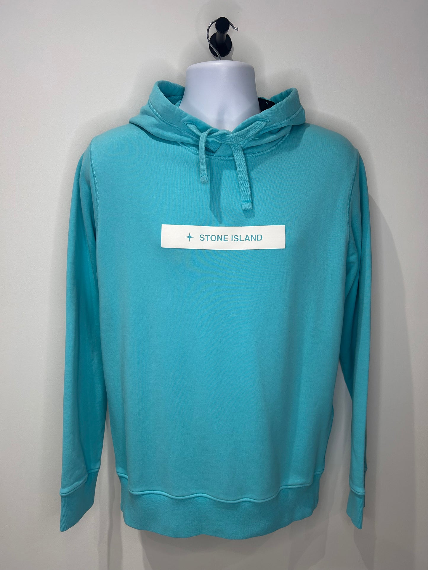 Stone Island 2023 Blue Spellout Hoodie - Medium