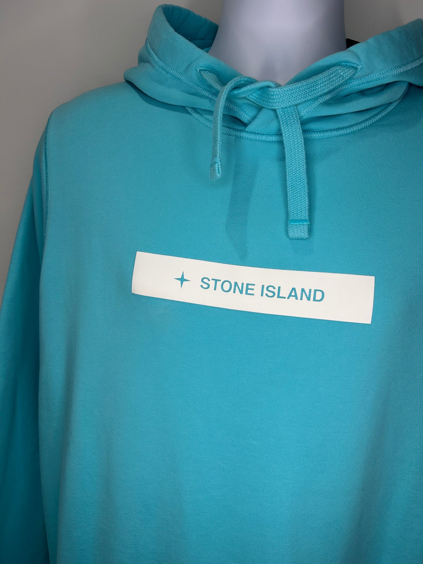 Stone Island 2023 Blue Spellout Hoodie - Medium