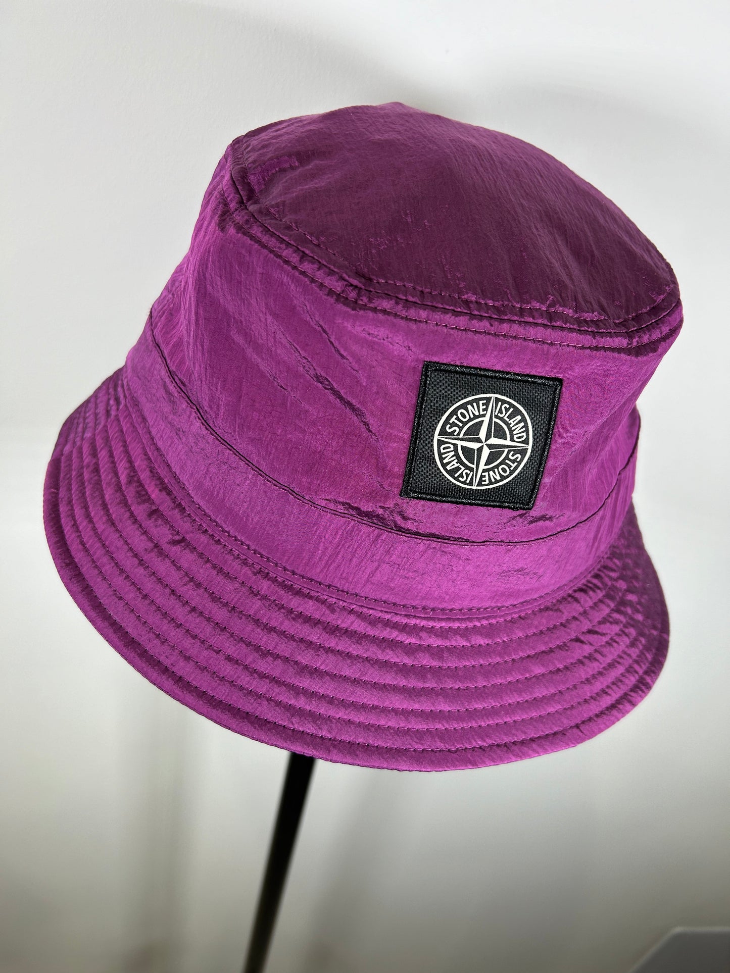 Stone Island 2023 Purple Econyl Nylon Bucket Hat - Large