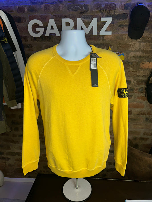 Stone Island 2023 Yellow Crewneck Sweatshirt - Medium