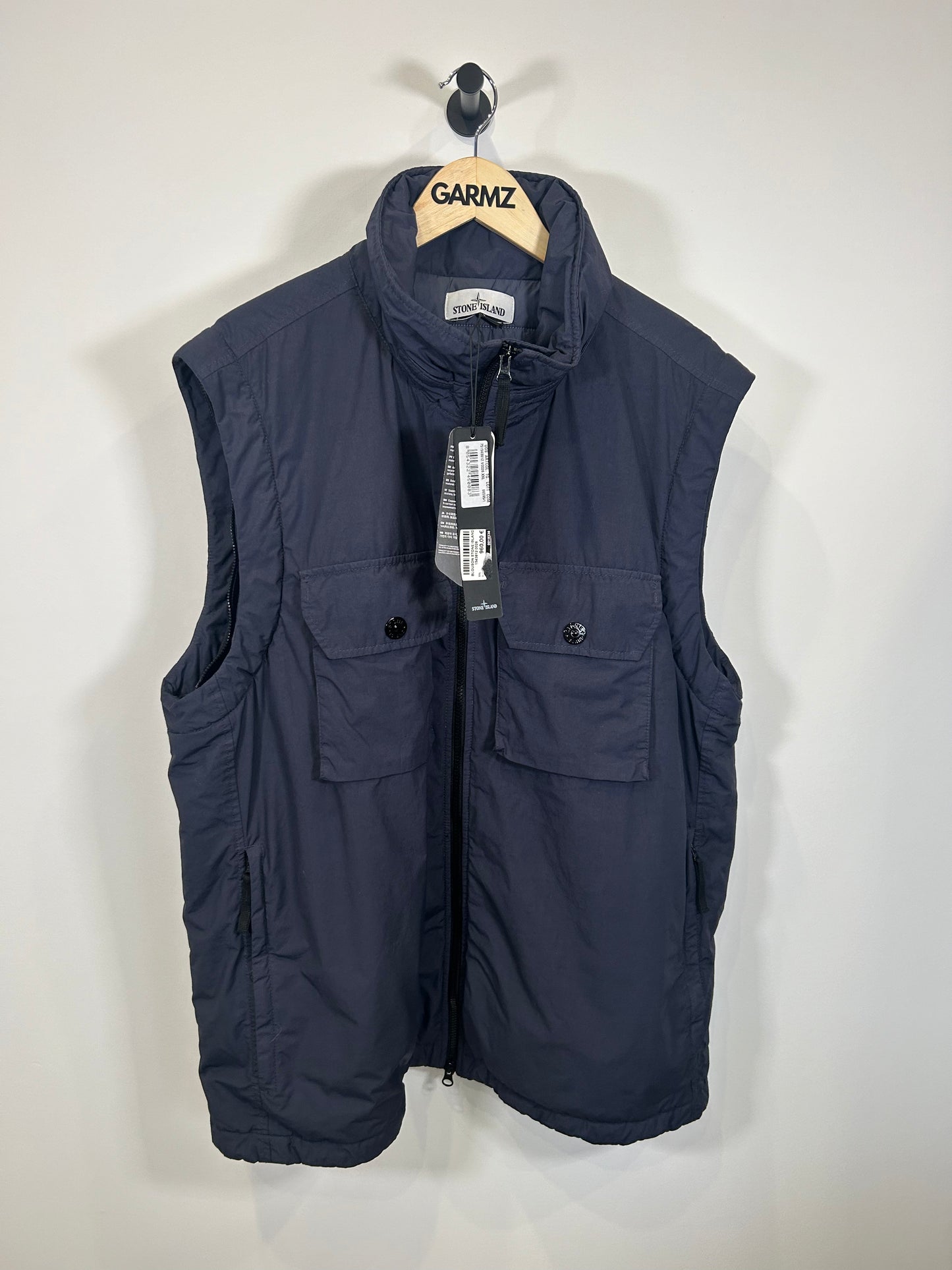 Stone Island Black Naslan Light Watro With Primaloft And Removable Sleeves Coat - XXL