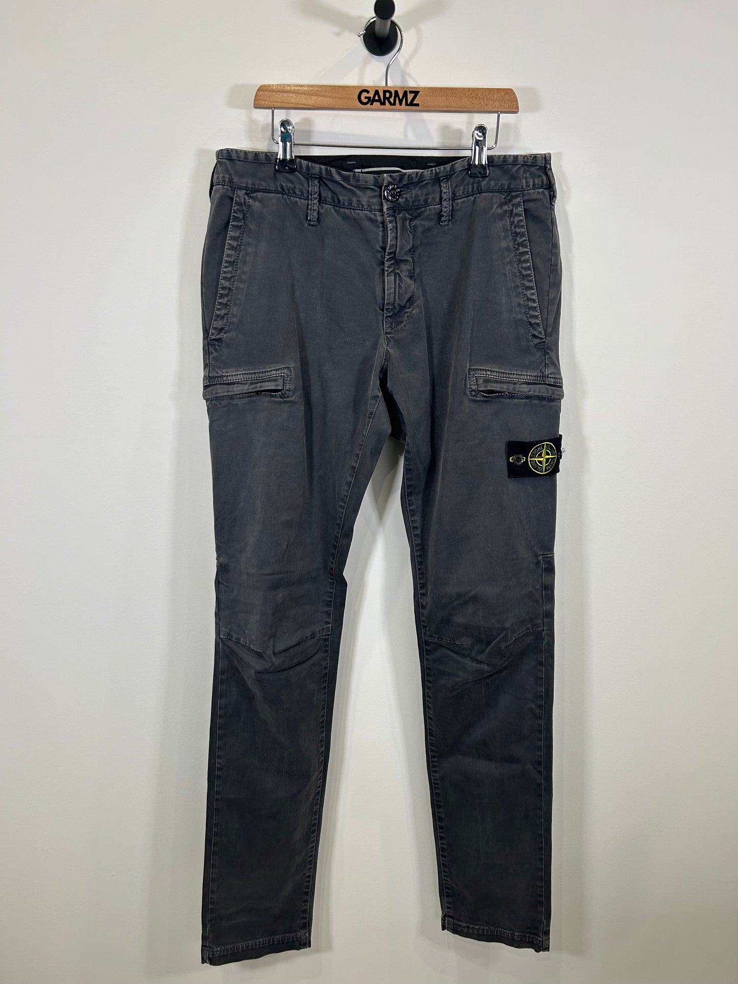 Stone Island 2021 Grey SK Cargo Trousers - 31”