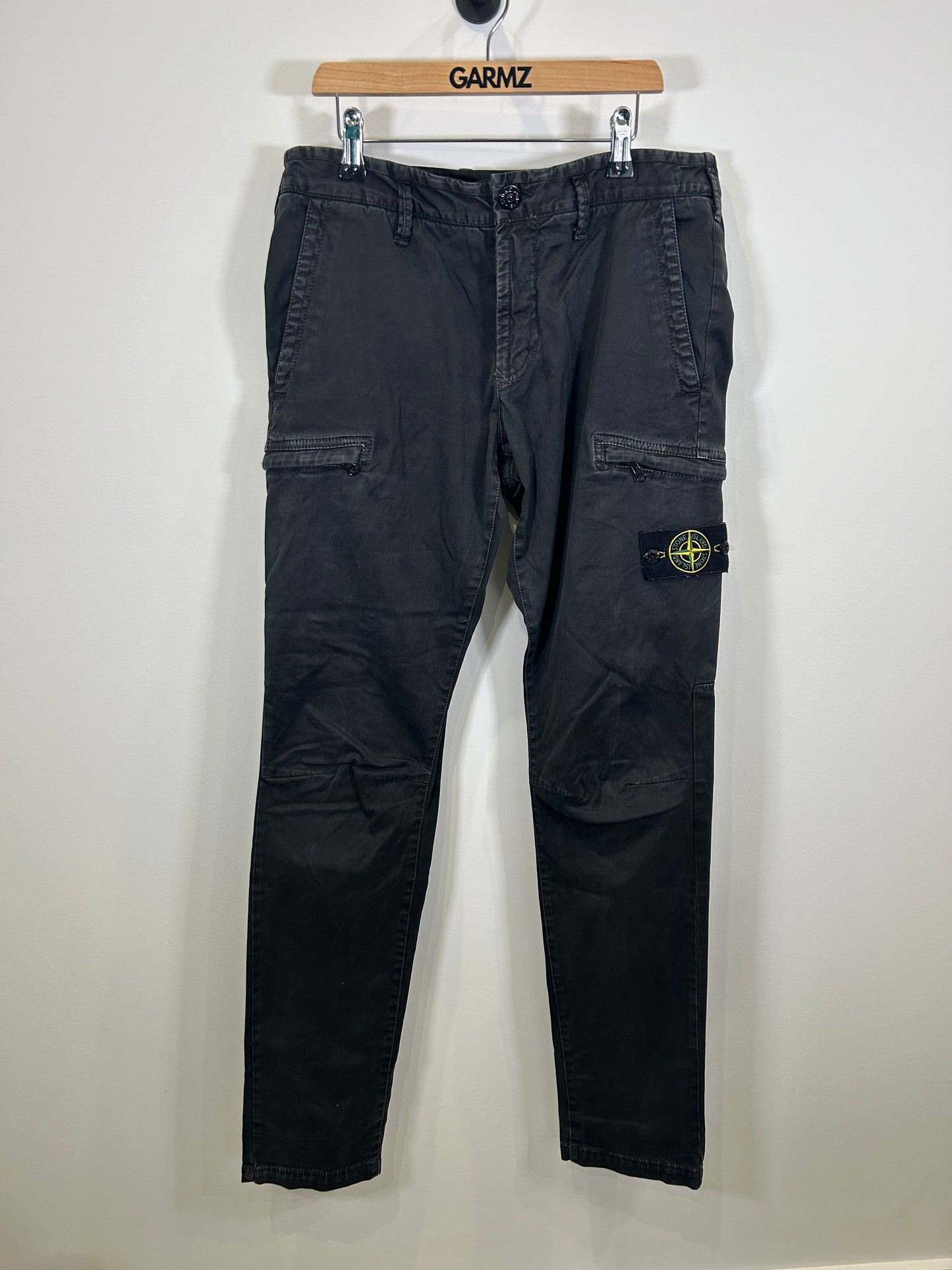 Stone Island 2021 Black SK Cargo Trousers - 31”