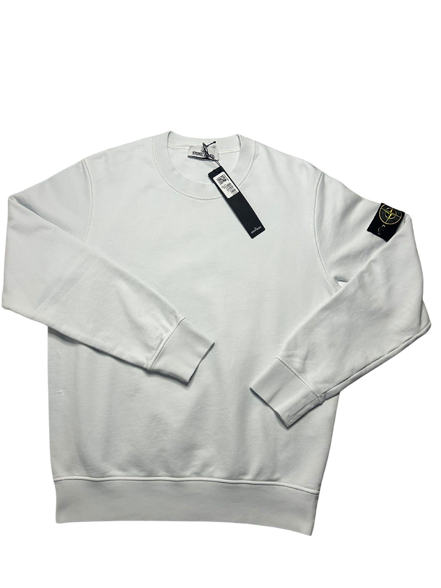 Stone Island 2022 White Cotton Crewneck Sweatshirt - Large