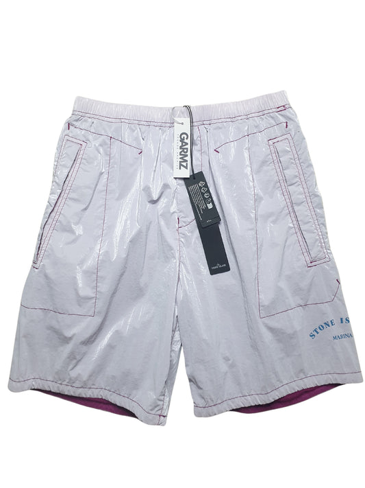 Stone Island 2023 Purple Prismatico Ripstop Reflective Marina Shorts - Small