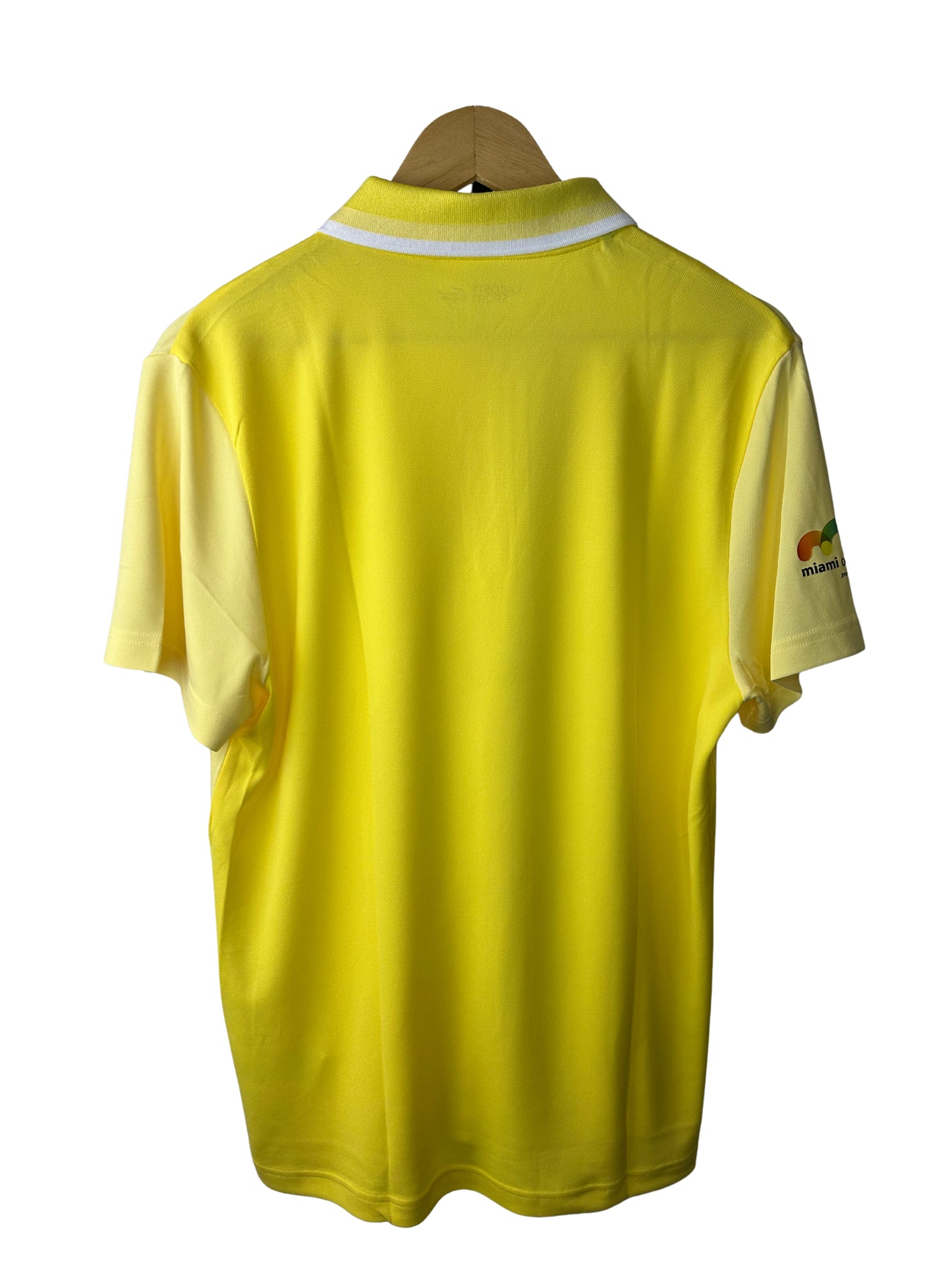 Lacoste Men’s Miami Open 2022 Tennis Zipper Yellow Polo - Medium