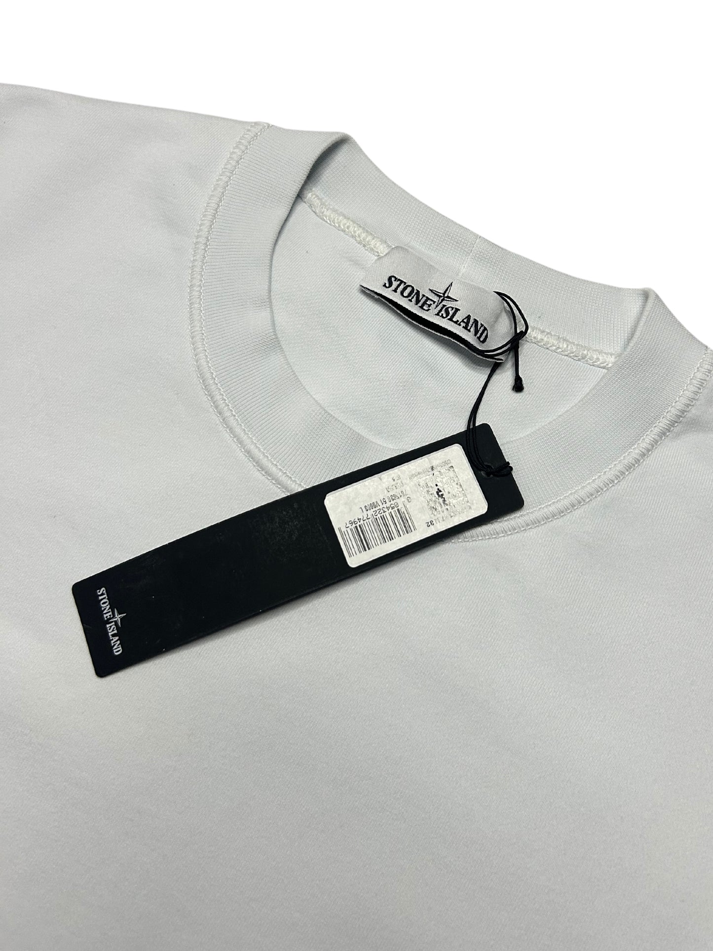 Stone Island 2022 White Cotton Crewneck Sweatshirt - Large