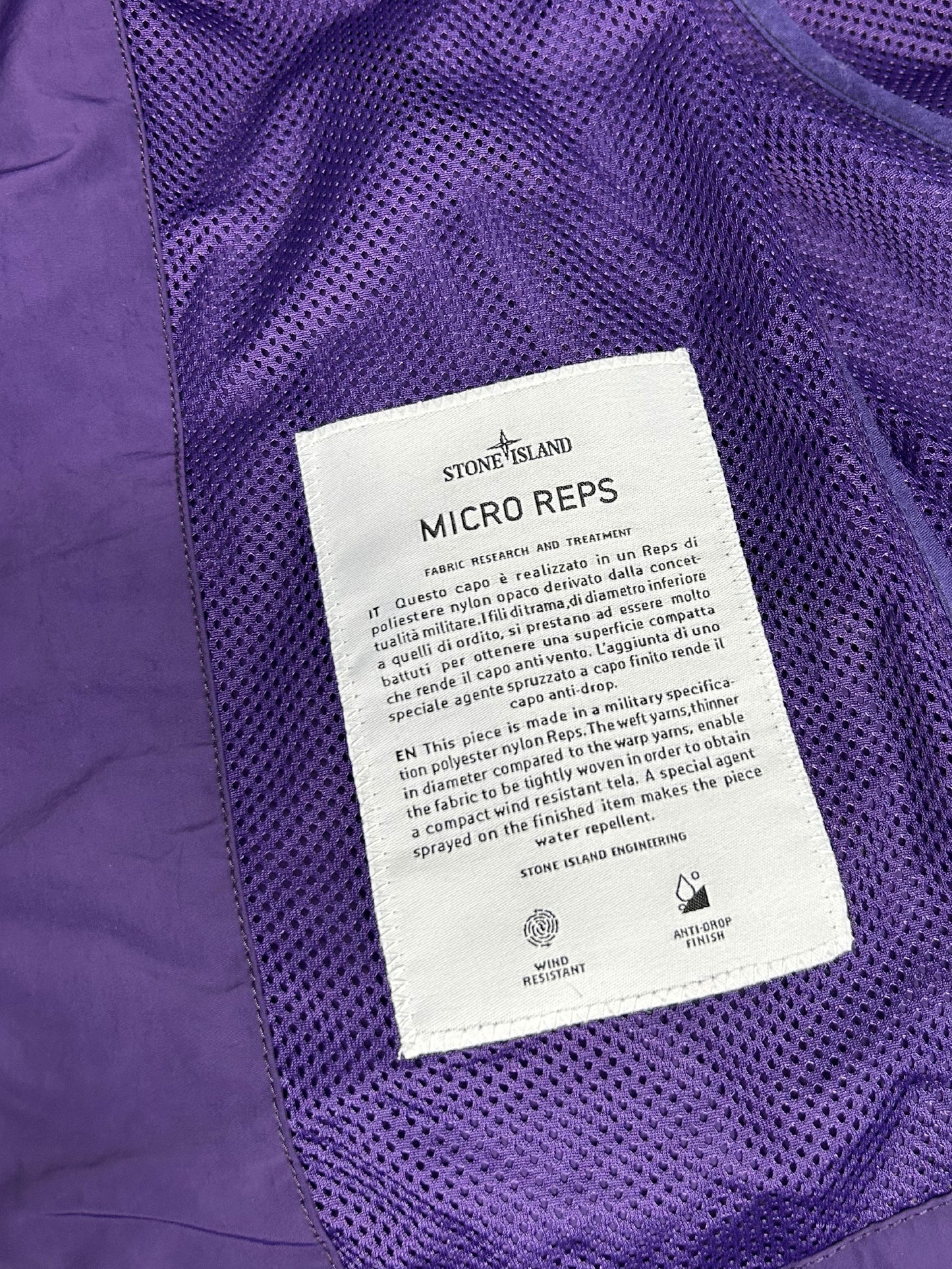 Stone Island 2015 Purple Micro Reps Bomber Jacket - Medium