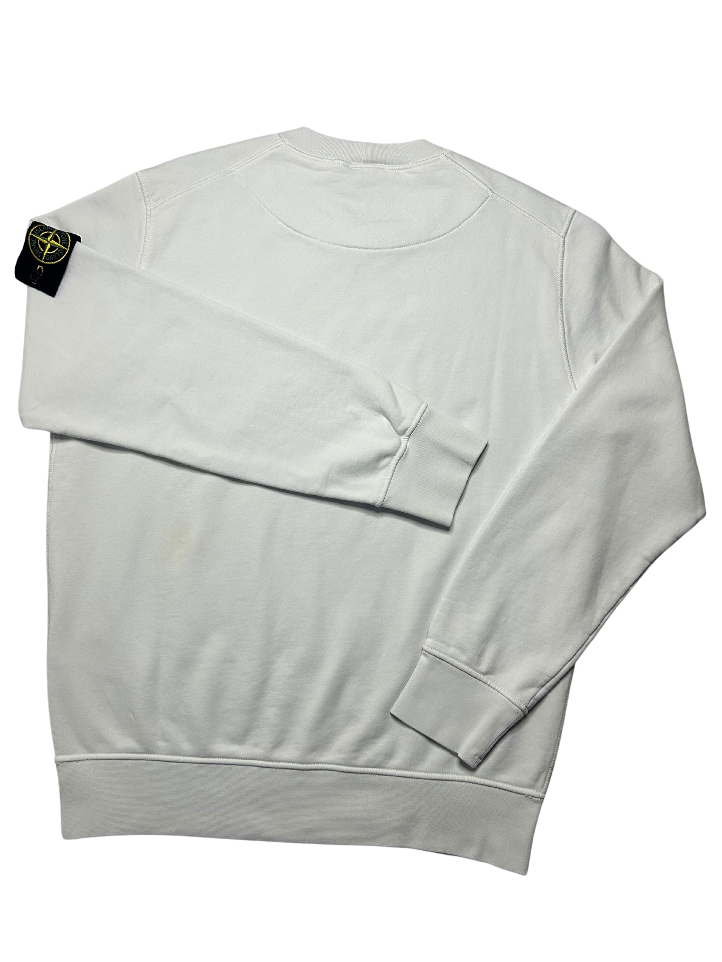 Stone Island 2022 White Cotton Crewneck Sweatshirt - Large