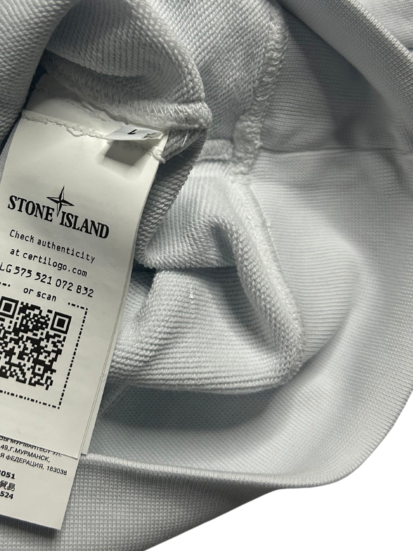 Stone Island 2022 White Cotton Crewneck Sweatshirt - Large