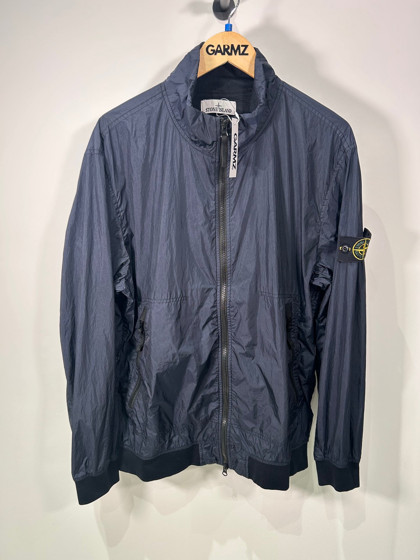 Stone Island 2023 Navy Garment Dyed Crinkle Reps Jacket - XXL