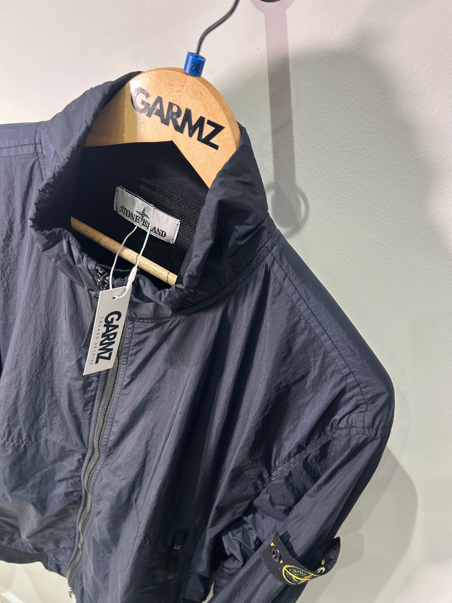 Stone Island 2023 Navy Garment Dyed Crinkle Reps Jacket - XXL