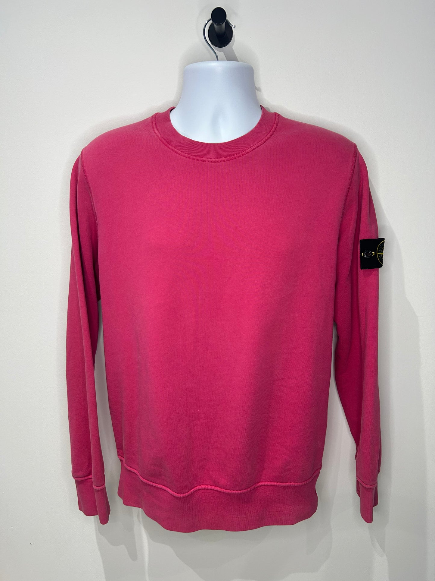 Stone Island 2022 Pink Cotton Crewneck Sweatshirt - Medium