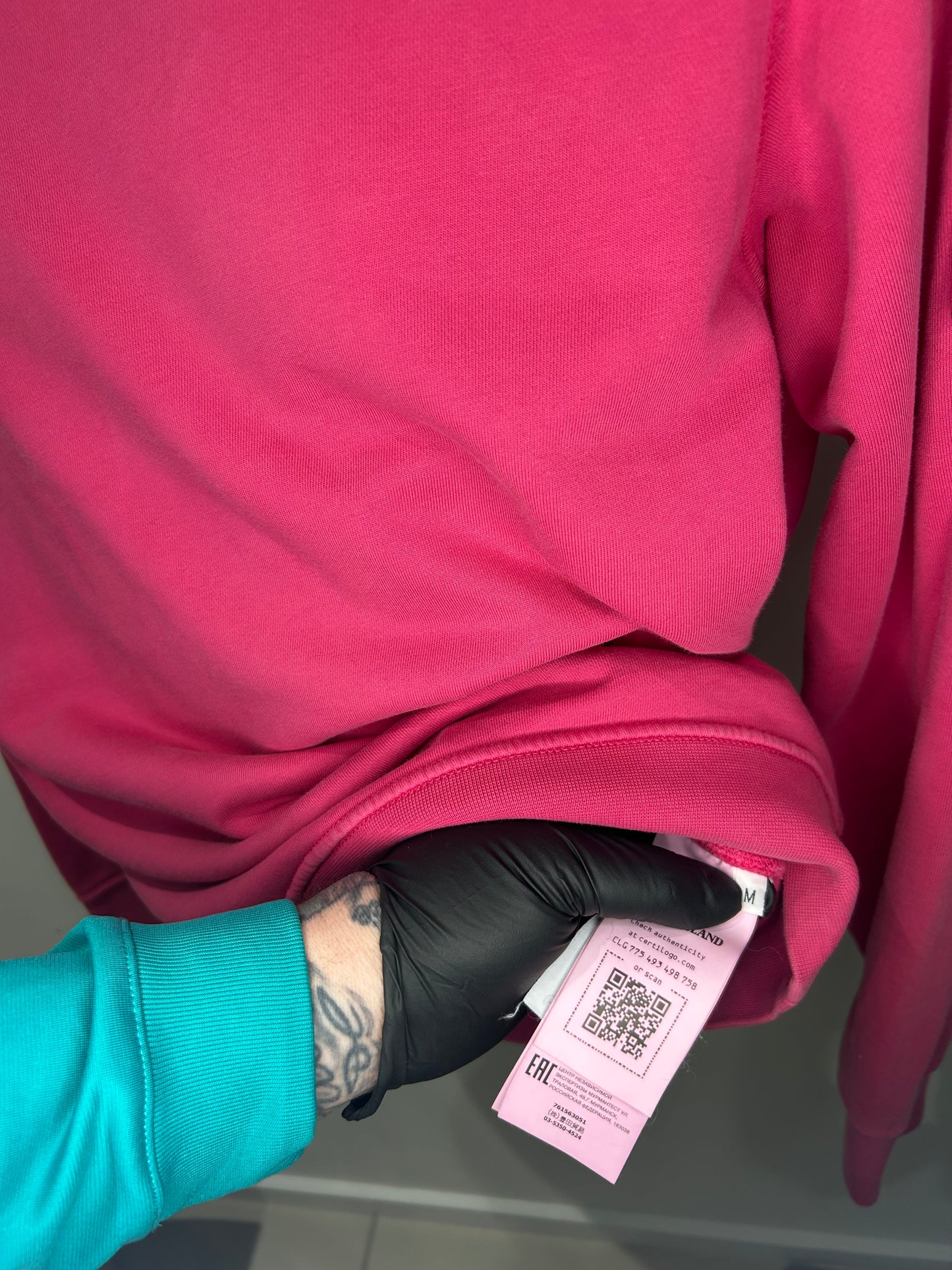 Stone Island 2022 Pink Cotton Crewneck Sweatshirt - Medium
