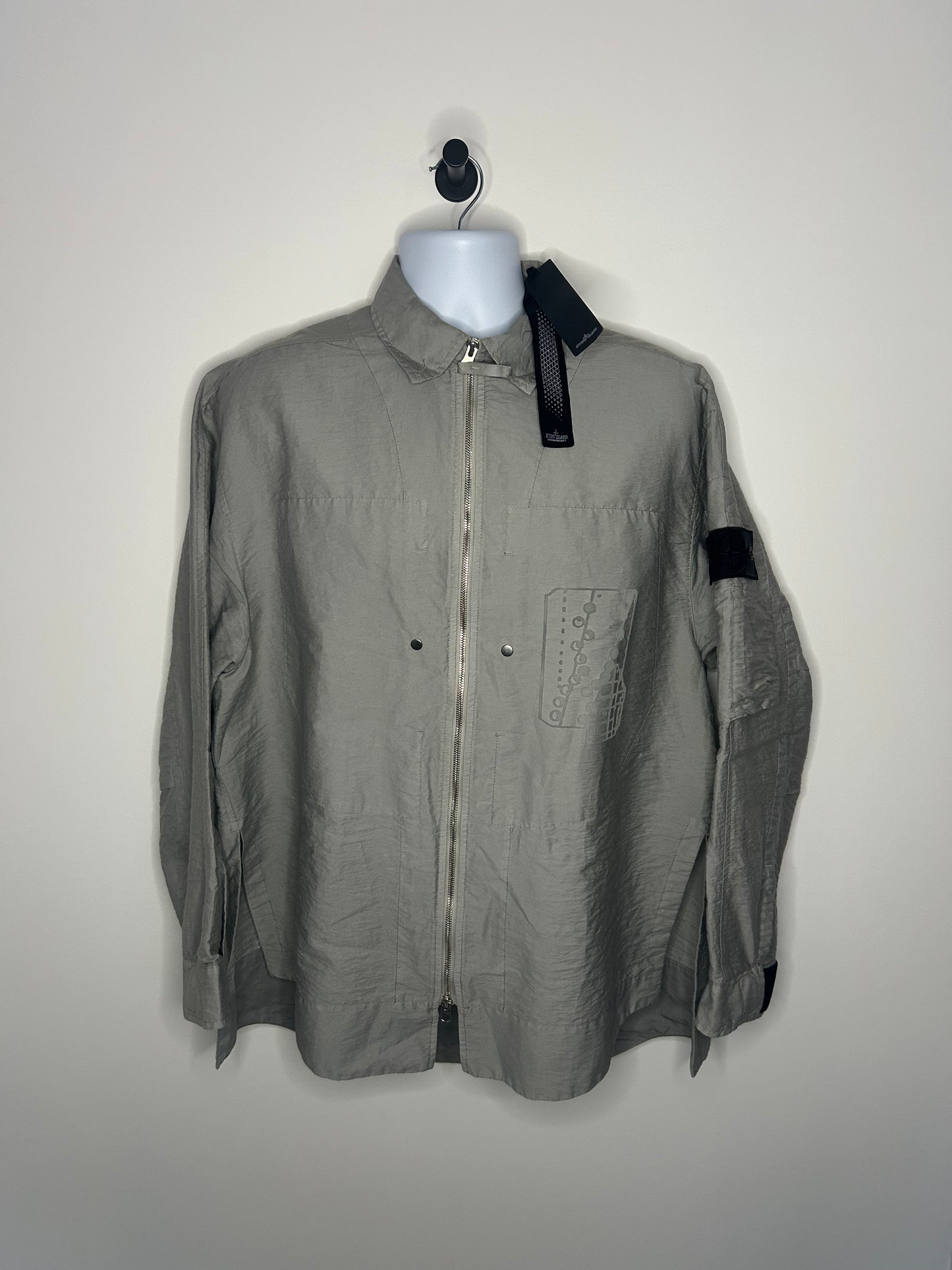 Stone Island 2023 Shadow Project Mesh Spellout Overshirt - Medium