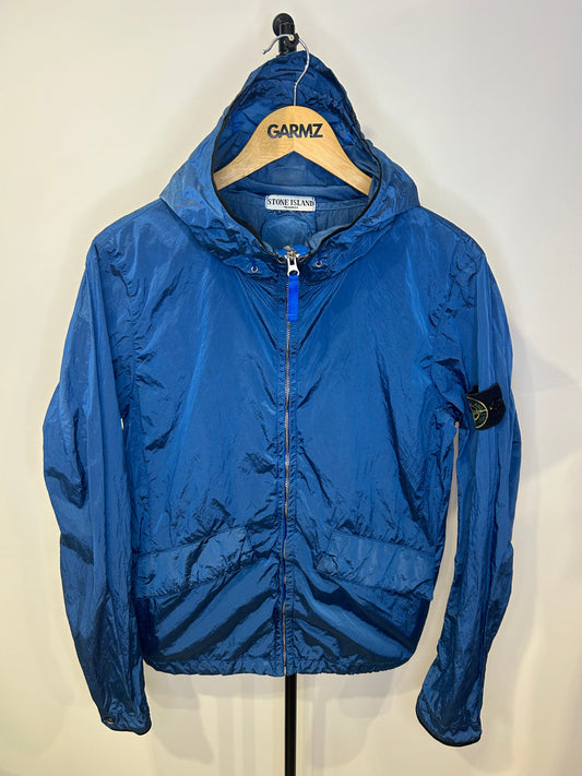 Stone Island Blue Nylon Metal Shimmer Hooded Jacket