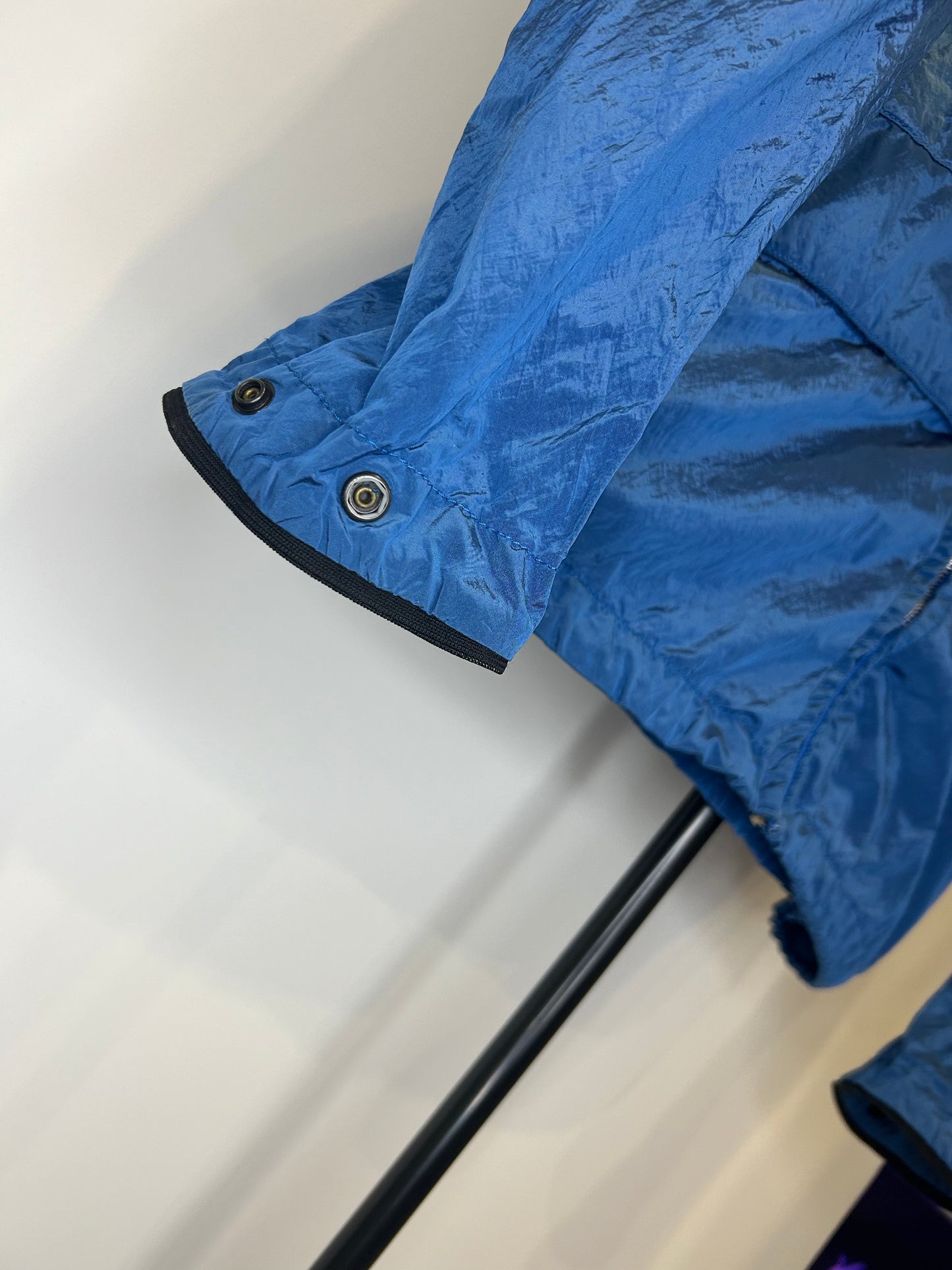 Stone Island Blue Nylon Metal Shimmer Hooded Jacket