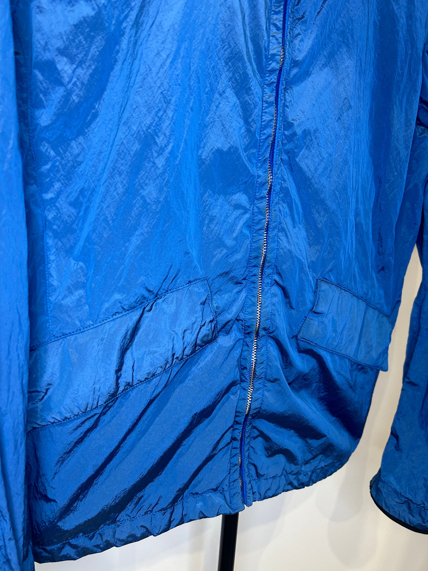 Stone Island Blue Nylon Metal Shimmer Hooded Jacket