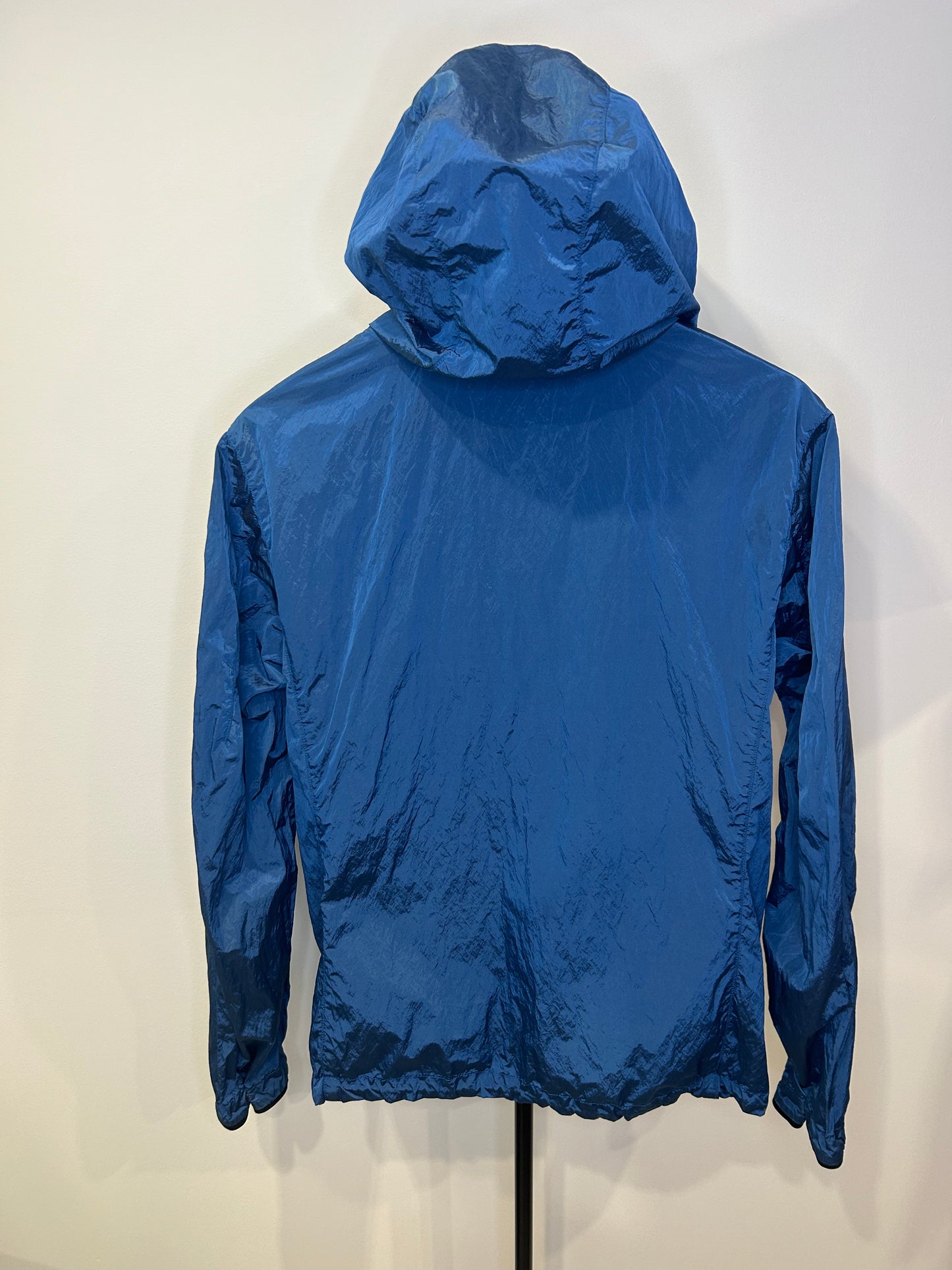 Stone Island Blue Nylon Metal Shimmer Hooded Jacket