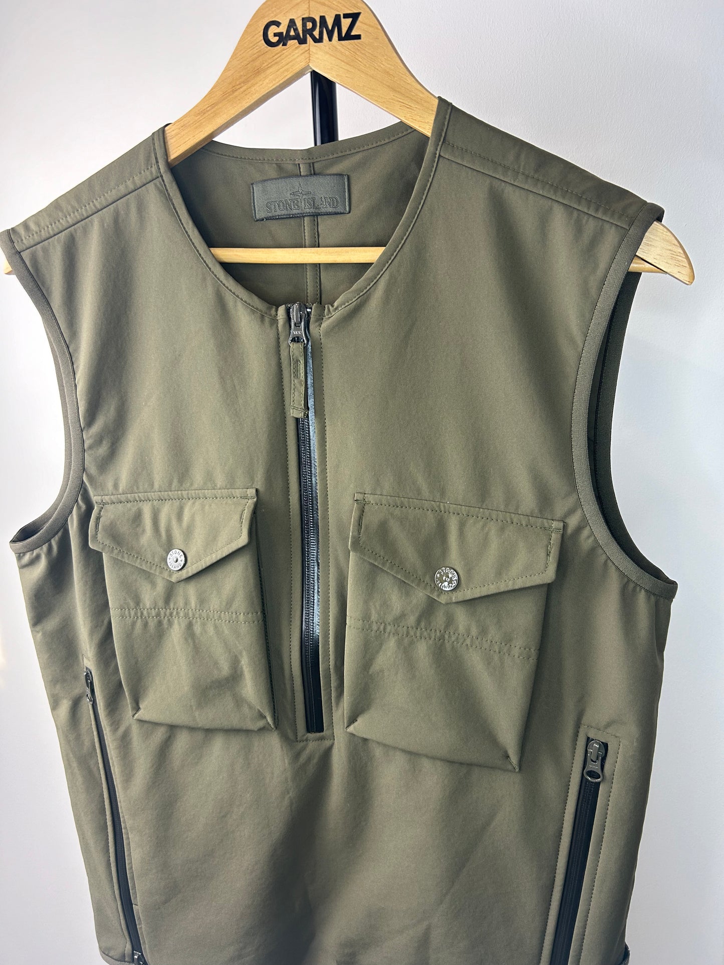 Stone Island Green Ghost Stretch 5L Gilet - Small