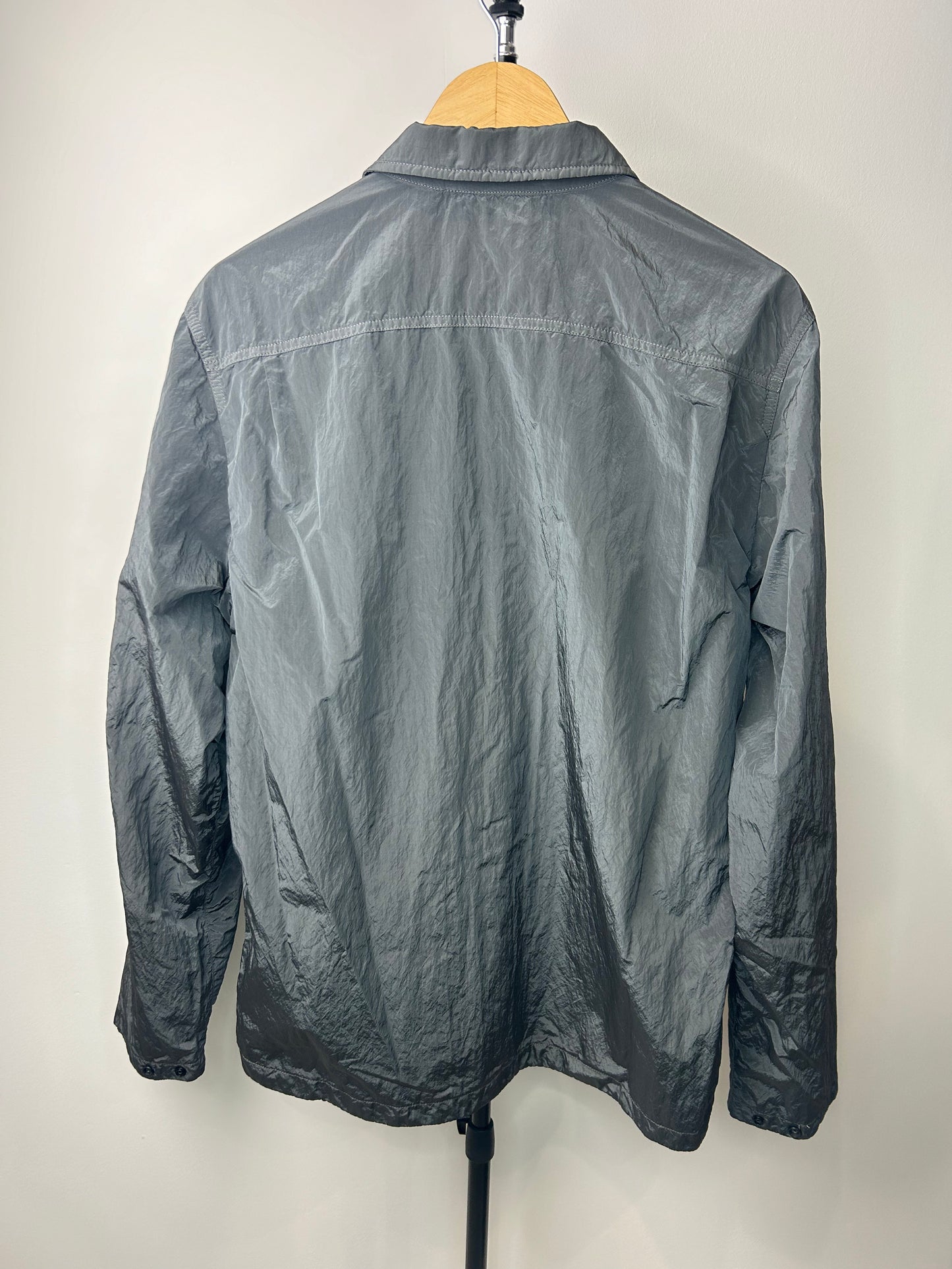 Stone Island Grey Nylon Metal Shimmer Overshirt - Large