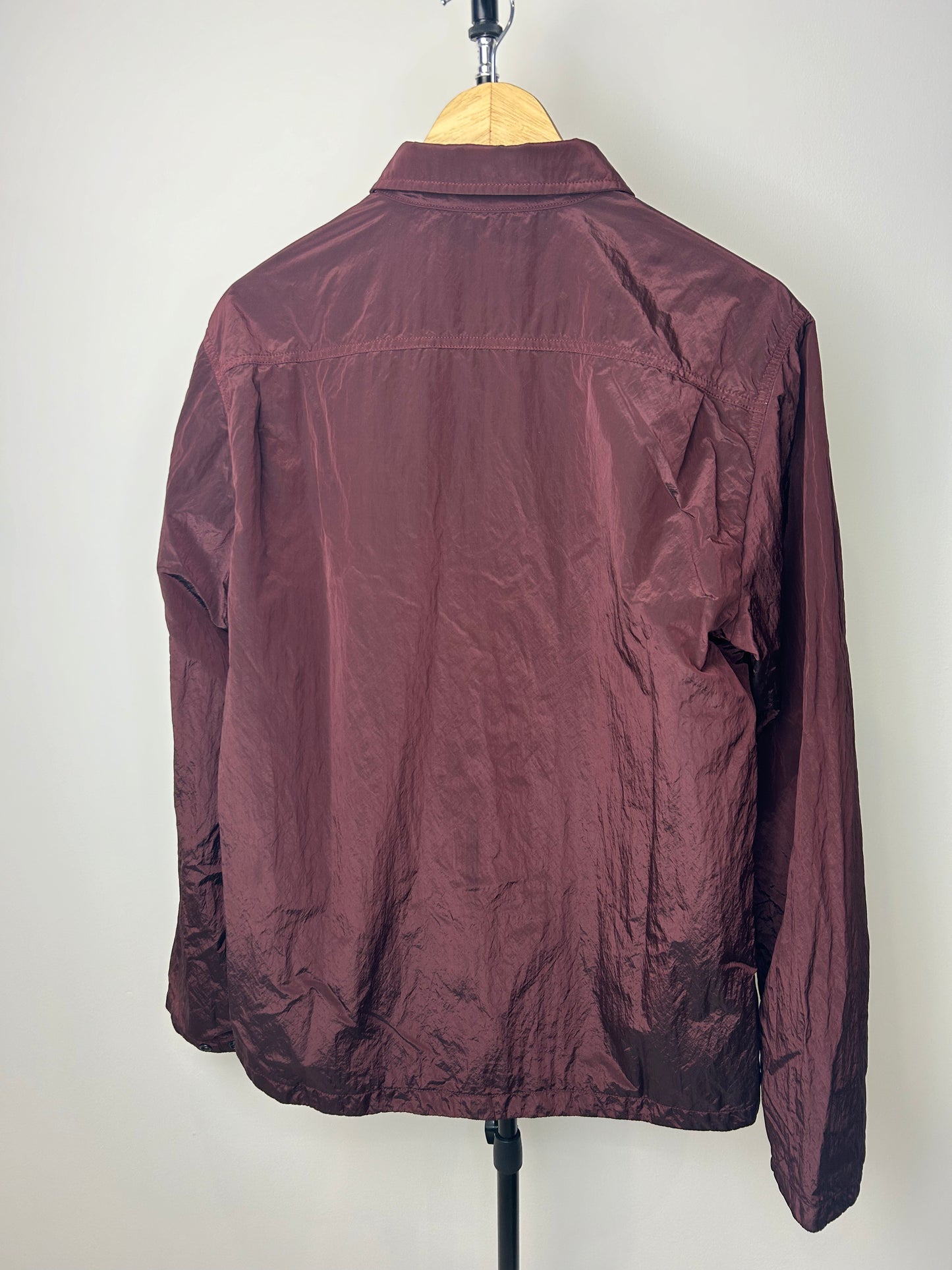 Stone Island Red Nylon Metal Shimmer Overshirt - Large