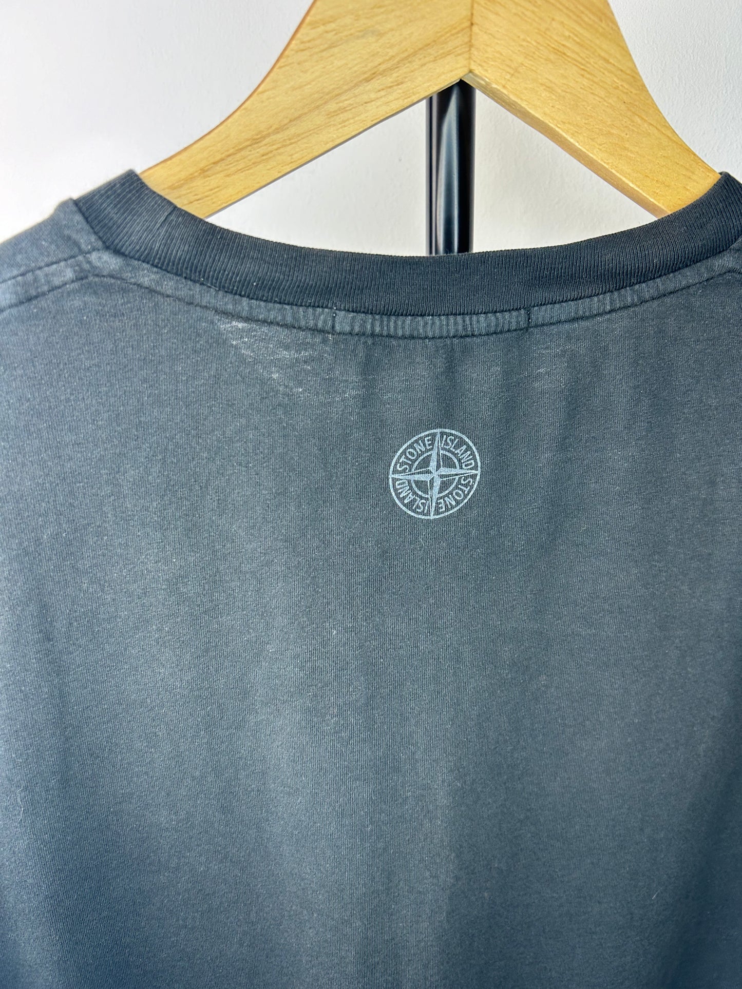 Stone Island 2017 Navy Spellout T Shirt - Large