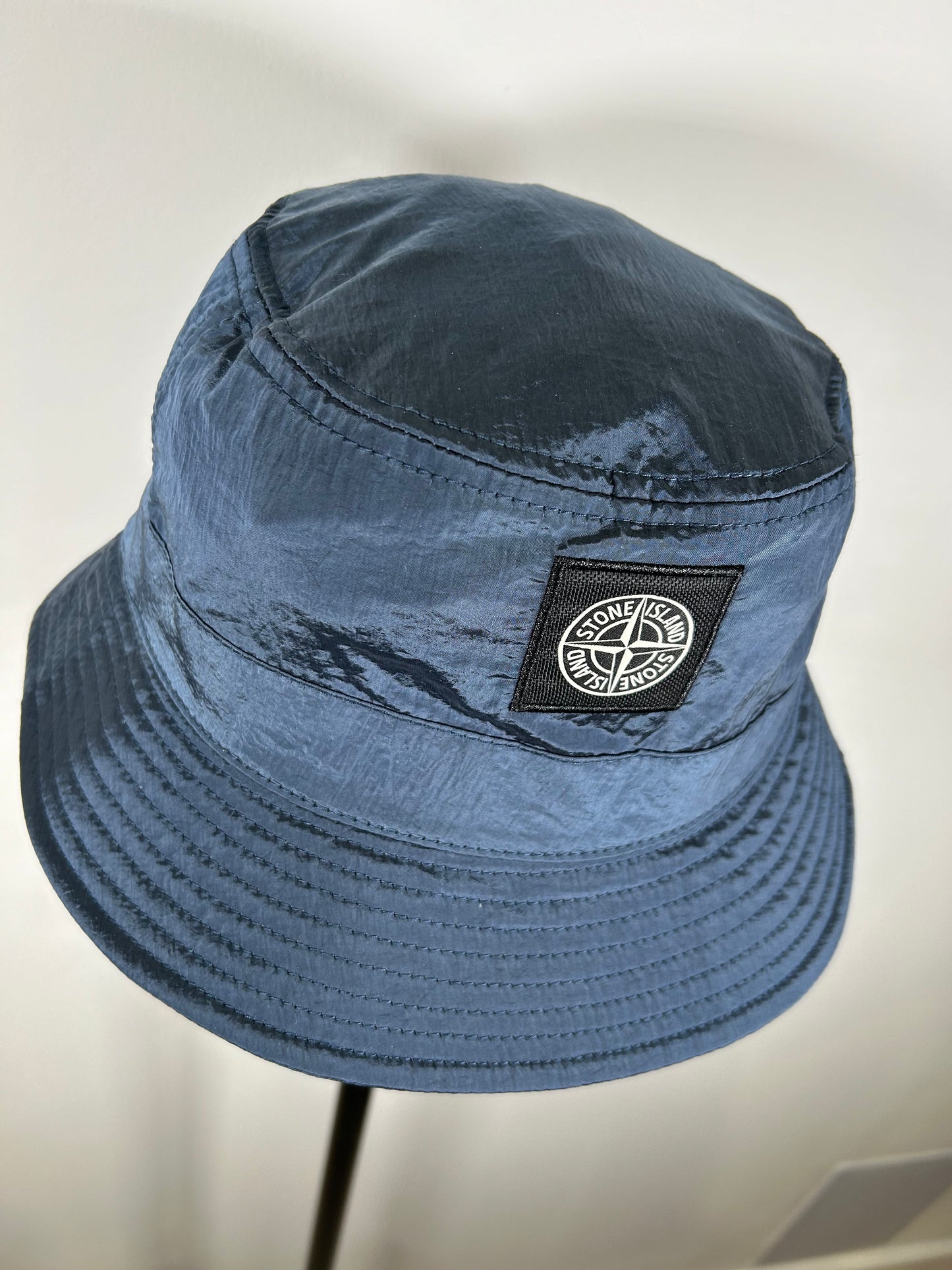 Stone Island 2023 Blue Econyl Nylon Bucket Hat - Medium