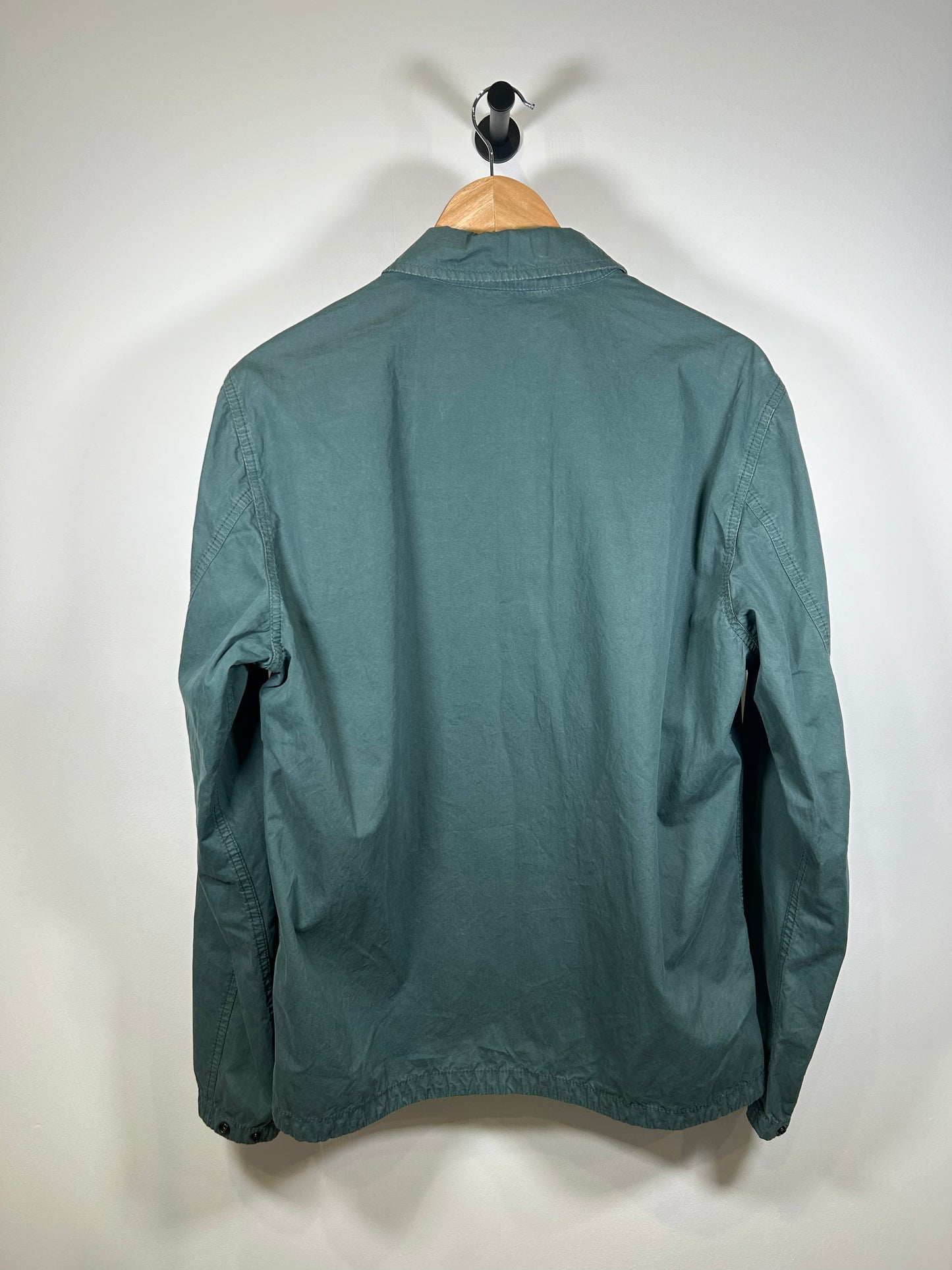 Stone Island 2021 Green Cotton Zipped Overshirt -Large