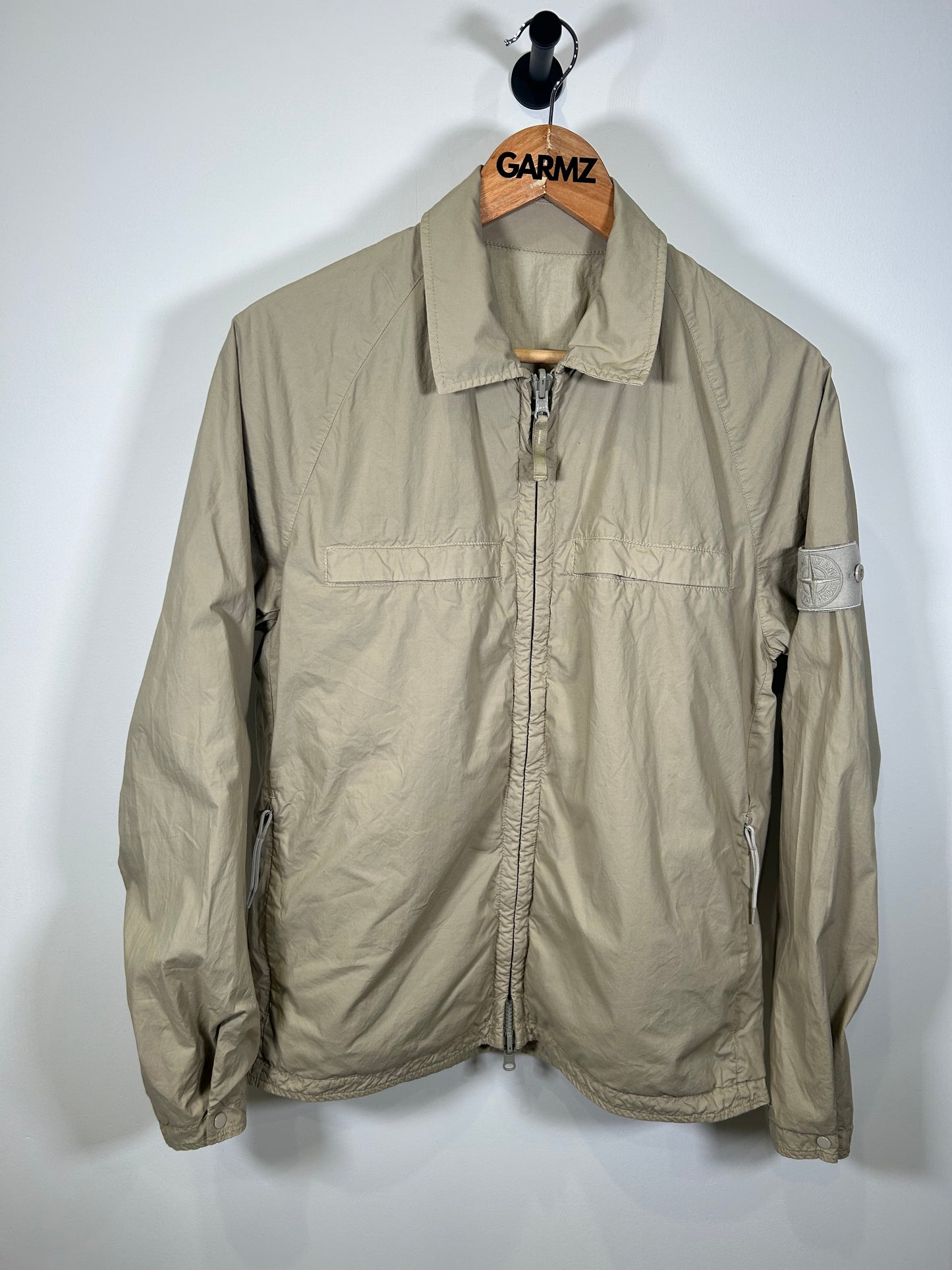 Stone Island 2019 Beige Reversible Ghost Piece Nylon Overshirt - Small