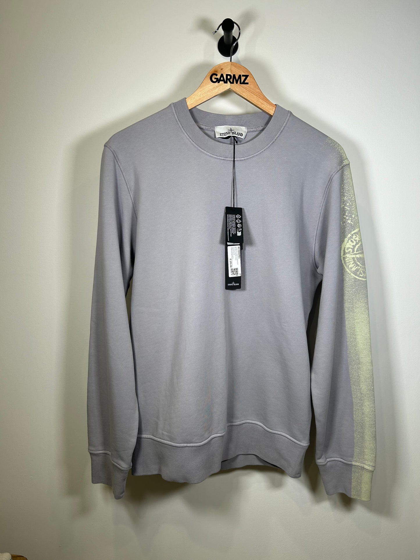 Stone Island Striped Five Logo Crewneck Jumper - Medium