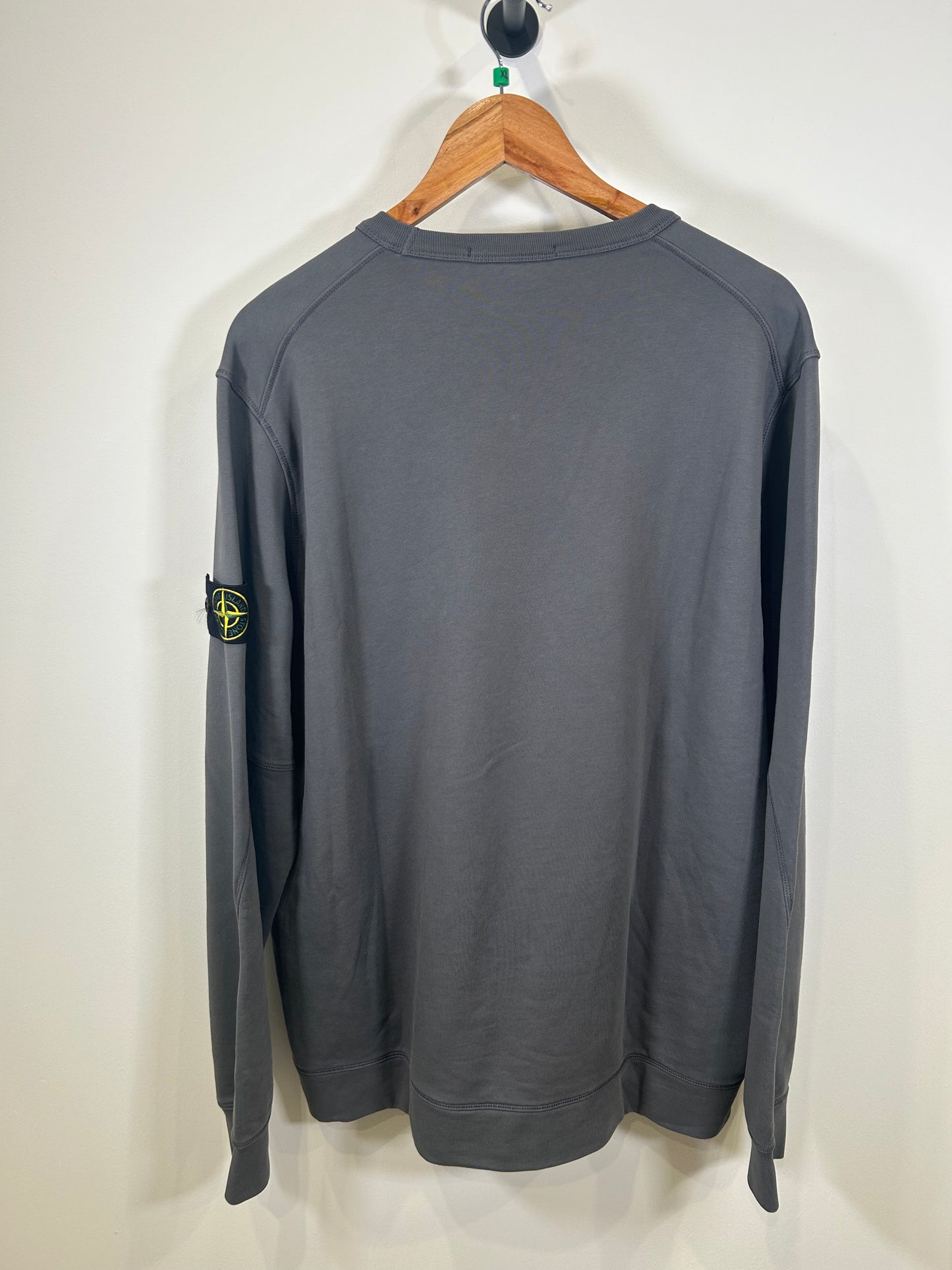 Stone Island Grey Front Pocket Crewneck Sweatshirt - XL