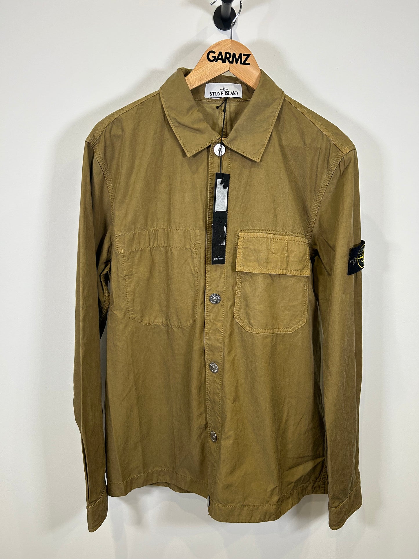 Stone Island Flap Pocket Logo Patch Shirt - Large