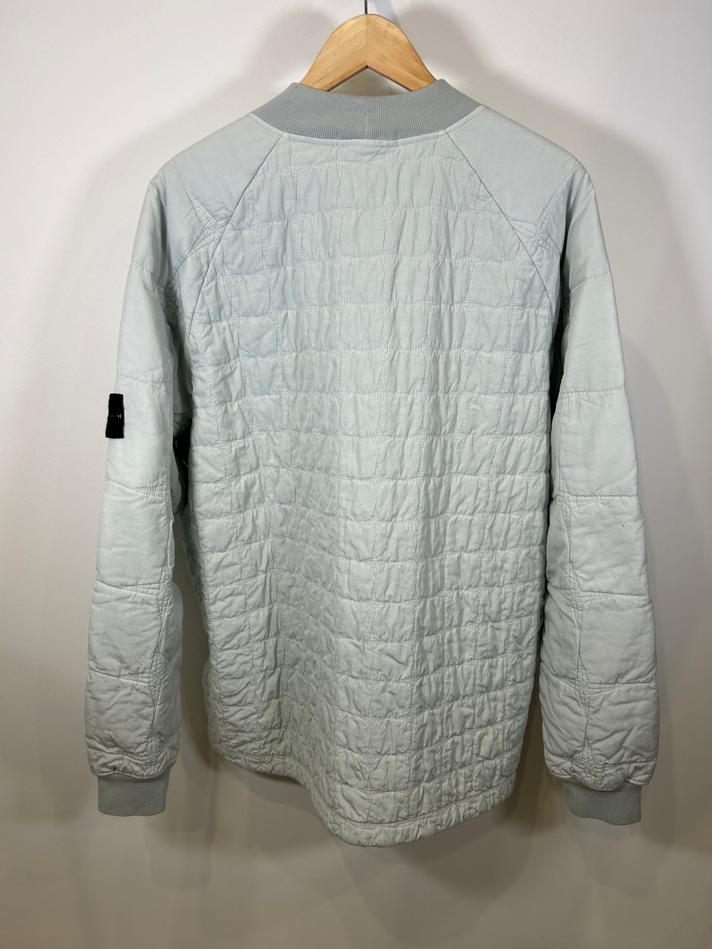 Stone Island 2022 Mint Green Cotton Primaloft Quilted Crewneck Jumper - XXL